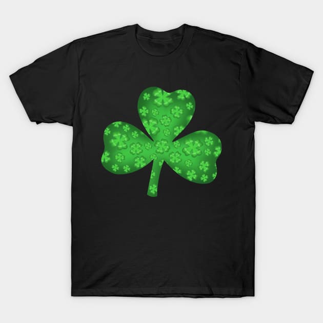 Saint Patrick's day green clover T-Shirt by Purrfect